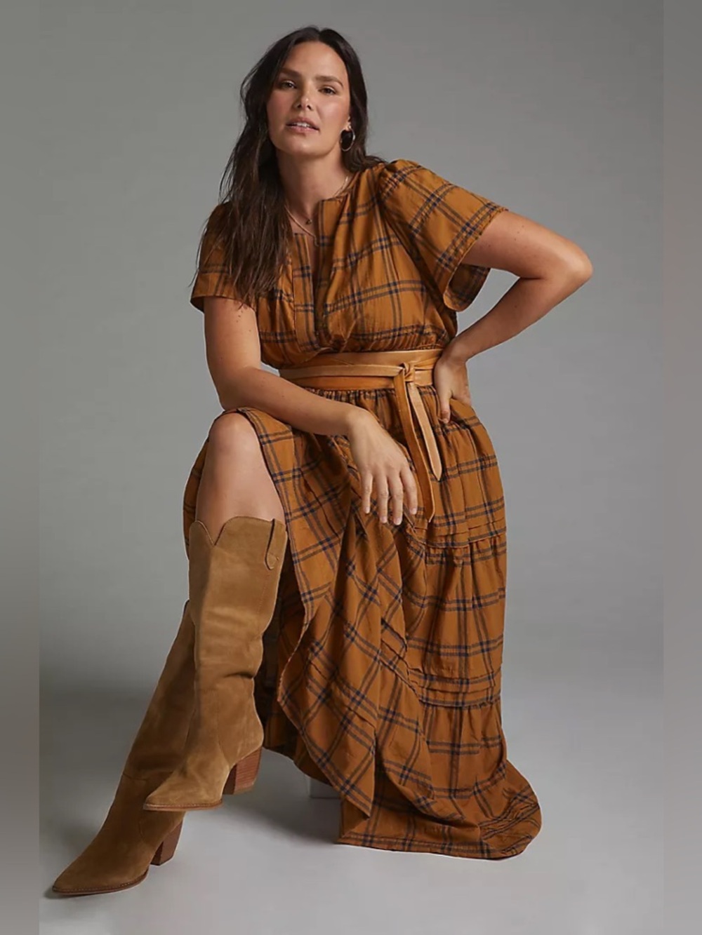 Maeve Somerset Plaid Maxi Dress